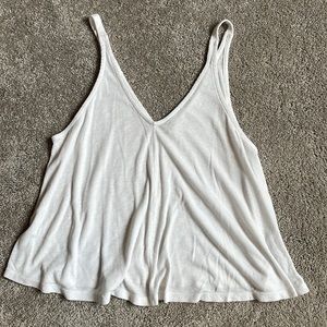 free people white flowy tank top, size small